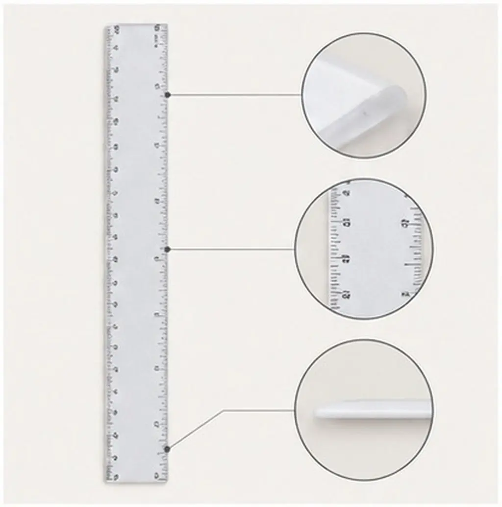 4Pcs 8 Inch Plastic Straight Ruler Dual Scale Centimeter Inch Measuring Tool Strong Unbreakable Student Designer Office School