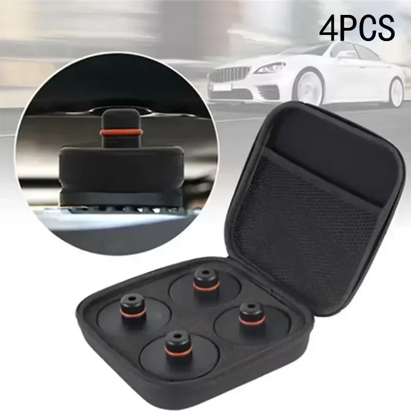 1/4pcsTesla Model X/S/3 Black Rubber Jack Lifting Point Pad Adapters Premium Enhanced Protection JackingSupport Block Damping