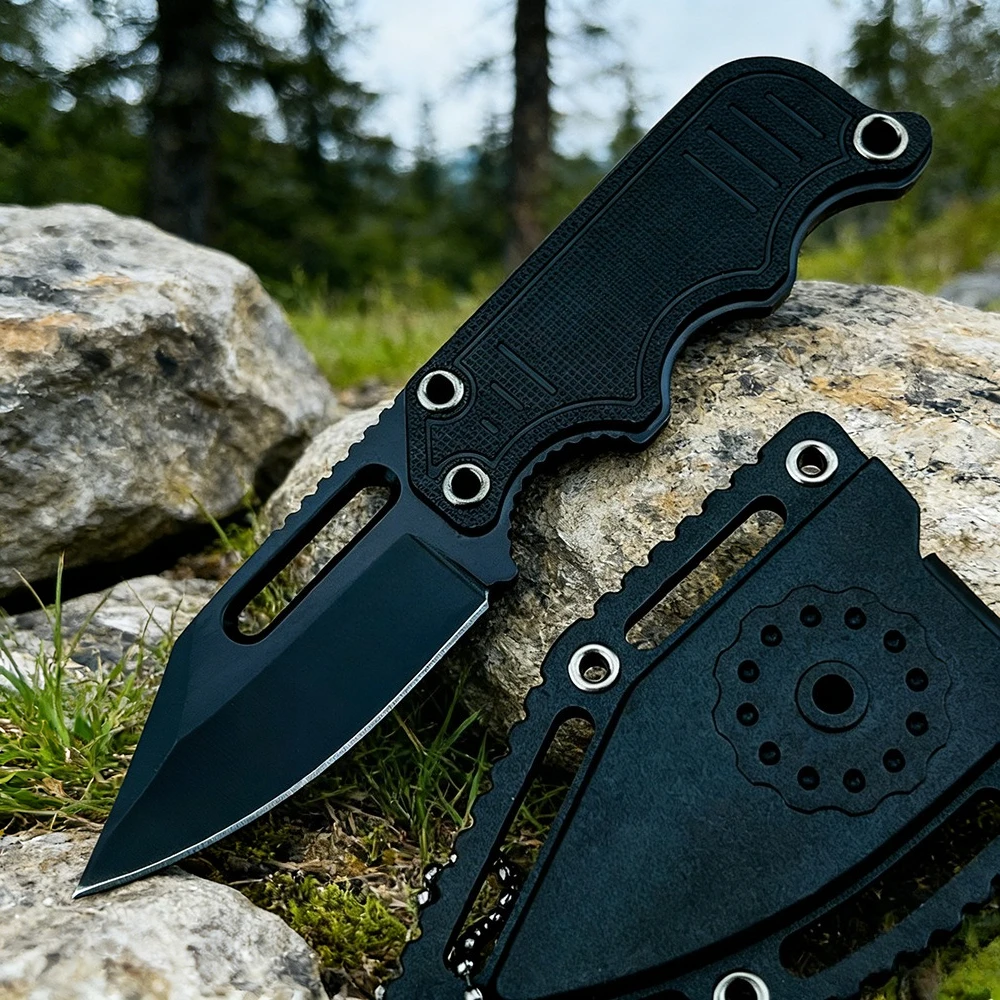 High Hardness Outdoor Straight Knife Stainless Steel 5Cr13Mov Mini Pocket Jungle Climbing Camping Utility Knife Lightweight Tool
