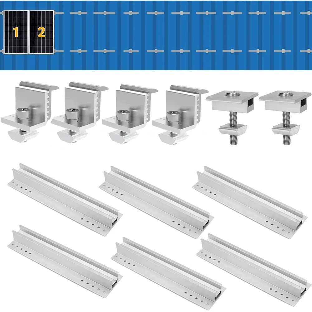 suporte solar folha trapezoidal trilho de montagem pv 30cm bracadeiras medias 3035 mm fontes de energia solar 01