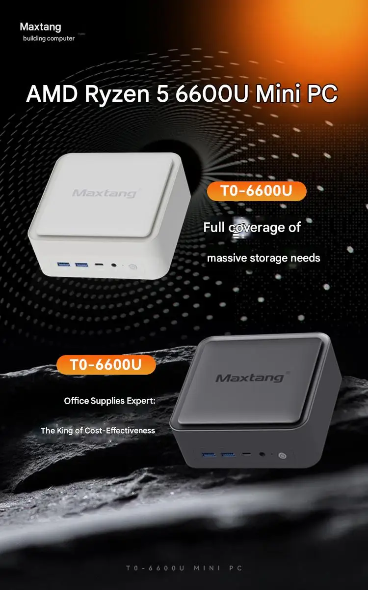 SZBOX MINI PC Z66 R5 6600H Windows 11 Pro DDR5 5600Mhz M.2 2280 NVME SSD PCIE3.0 USB4.0 WIFI6 BT5.2 Desk Gaming Office Computer