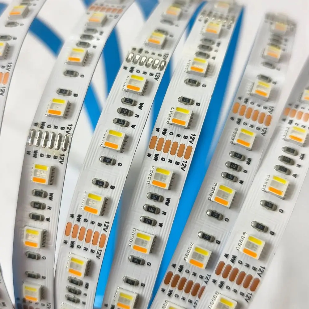 Efficient 5050 RGBCW LED Strip Light 24V Flexible Ribbon For Luxury Stone Backdrop Home Interior Lighting Solution