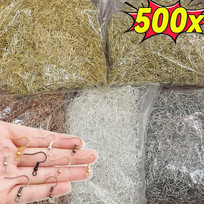 

500Pcs Hypoallergenic Stainless Steel Earrings Hooks Nickel Free Anti Allergy Earring Clasp Wire For Diy Jewelry Findings Making