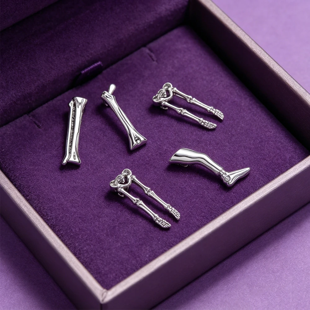 Harong Human Skeleton Enamel Brooches Hand Leg And Pelvis Bone Brooches Medical Jewelry For Orthopedic Doctors As Gifts