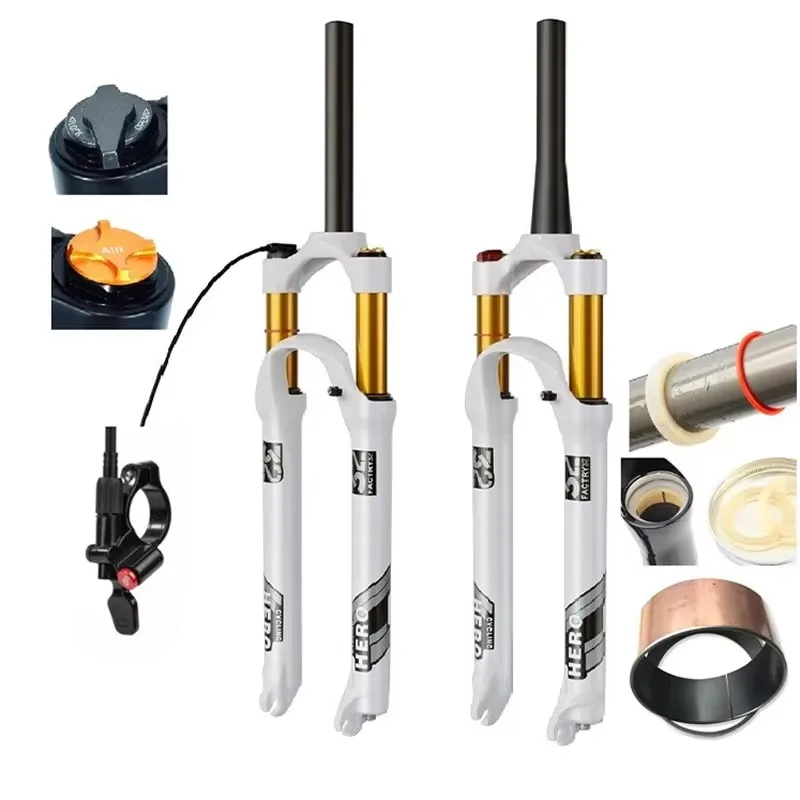 26/27.5/29 Inch Ultralight MTB Air Suspension Fork 120mm Travel 9x100mm QR Disc Brake Bike Shock Absorber Front Fork view 2