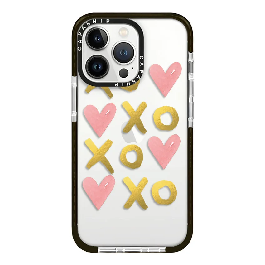 Trend Creative Xo Heart Kiss Case For iPhone 16 15 14 13 12 11 Pro X XS XR Max 7 8 Plus SE 2022 Soft TPU Shockproof Back Cover