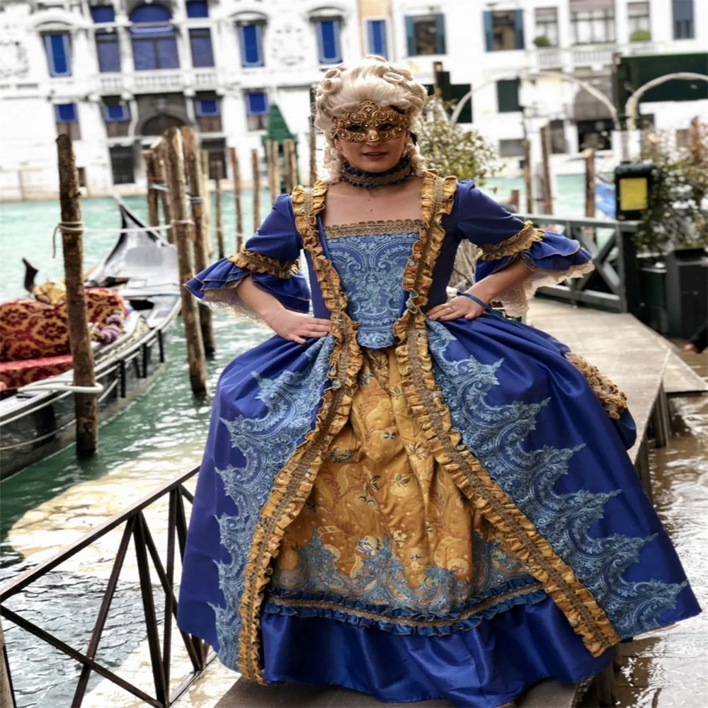 1700s فستان روكوكو الباروك المحكمة الفرنسية الملكة ماري أنطوانيت الجورجي البندقية حفلة تنكرية فاخرة الكرة ثوب