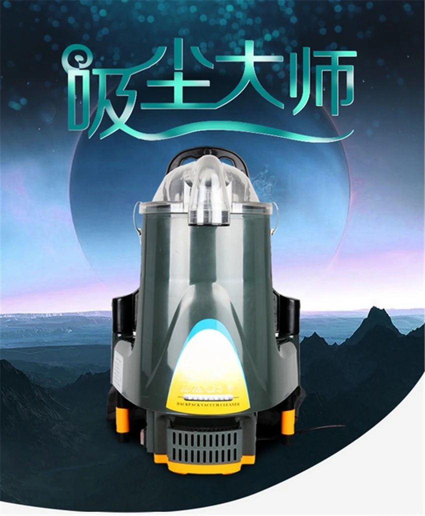 Reinigungsstaubsauger für große Höhen. Rückenstaubsauger