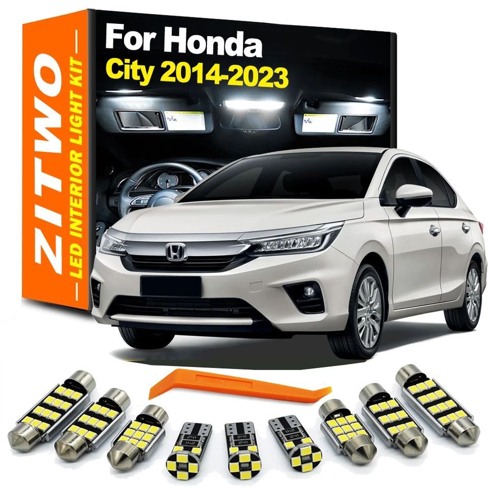 ZITWO 8Pcs LED Interior Light Kit For Honda City 2014 2015 2016 