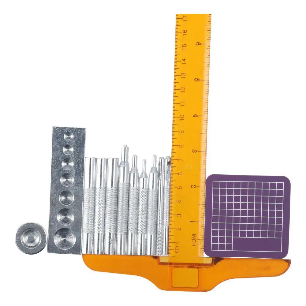 Stainless steel Leather Rivet Setter Silver, purple Rivet Leather Die Punch Leathercraft Punching Tools