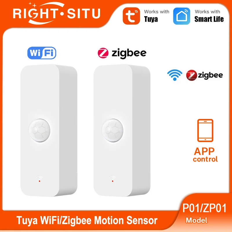 Tuya WiFi/Zigbee PIR Motion Sensor – Smart Home Human Infrared Detector, Wireless Security Alert, Works with Smart Life Yandex