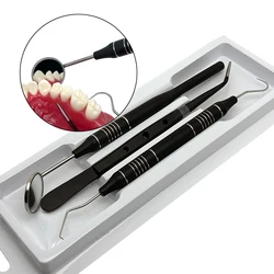 3pcs/KIt Dental Mouth Mirror Tweezers Curve Probe Dentist Instrument Teeth Care Cleaning Dental Stainless Steel Tools 