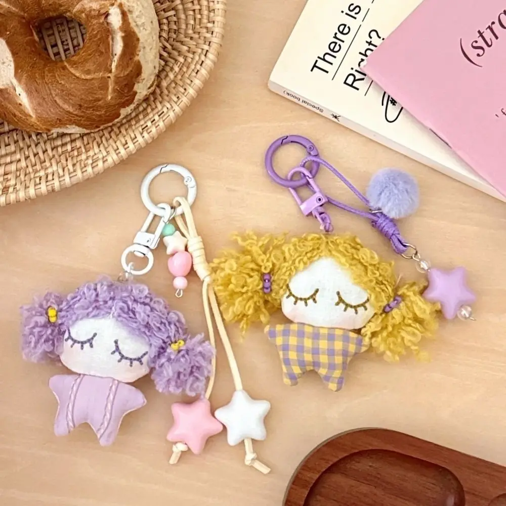 

Cute Cartoon Star Little Girl Keychain Soft Stuffed Doll Plush Doll Hanging Pendant Schoolbag Decorations