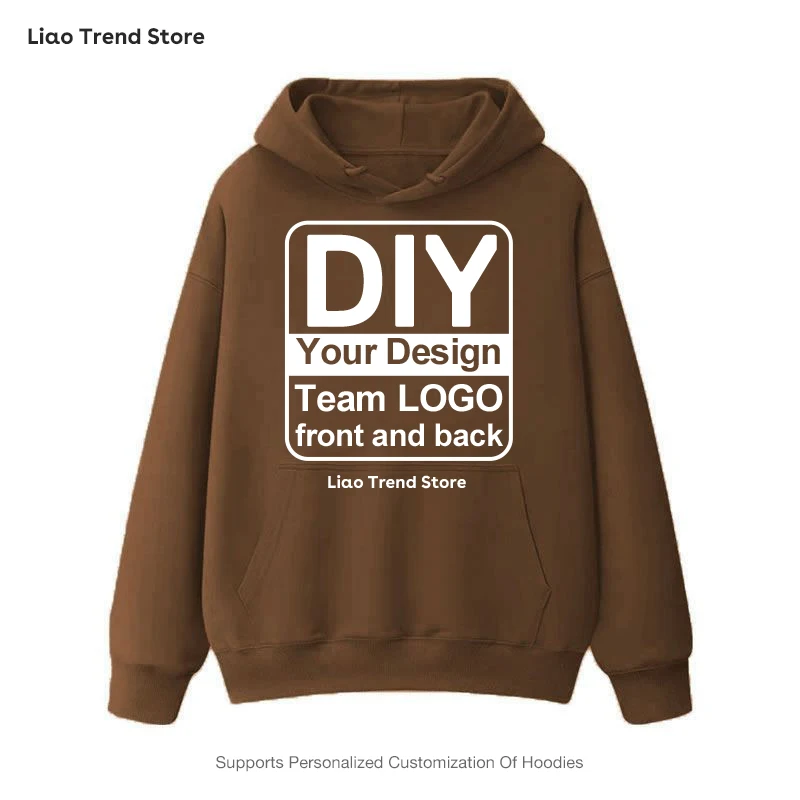 Customized Hoodie for Men Women Oversized Sweatshirts Supports Personalized Customization of Team Logos Front and Back Prints