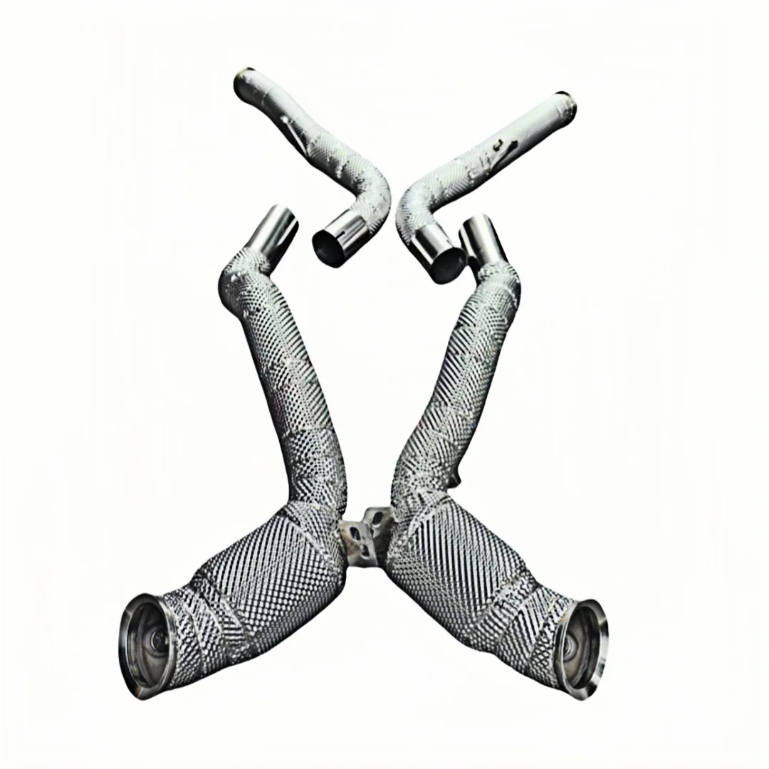 DEX Stainless Steel With Heat Shiled High Flow Exhaust Downpipe for 2019-2023 Mercedes-Benz G500 G550 G63 AMG W464 4.0T