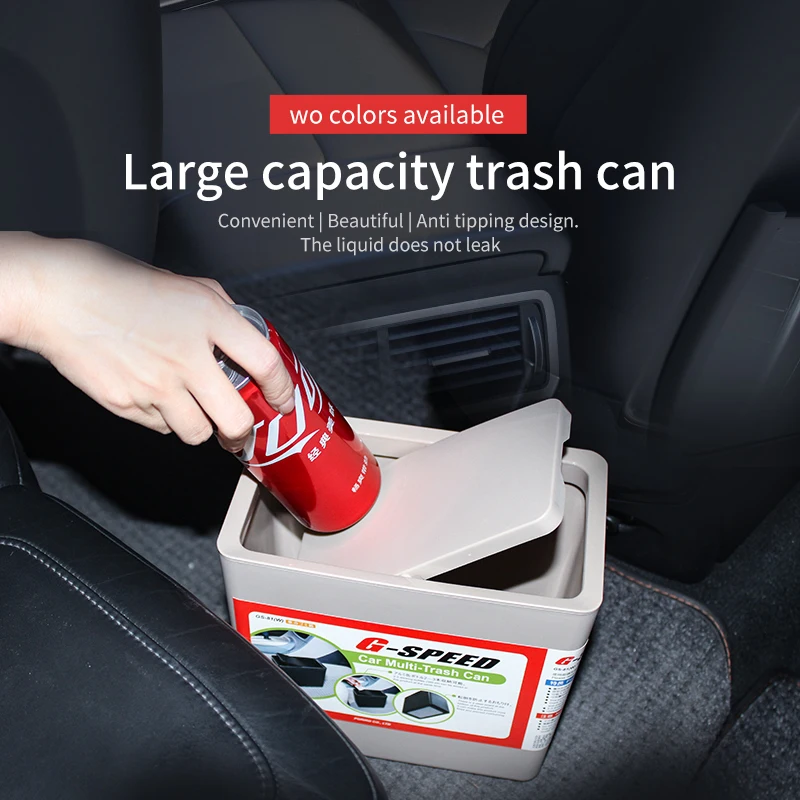 

Car plastic trash can Automotive supplies Large capacity desktop storage box with work desk dining room wastebasket