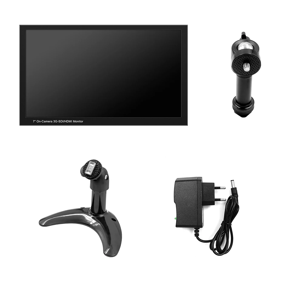 Monitor layar Video kamera 7 inci, layar Monitor Video kamera 1920x108 HDMI SDI DC Output Input untuk DSLR Camcorder