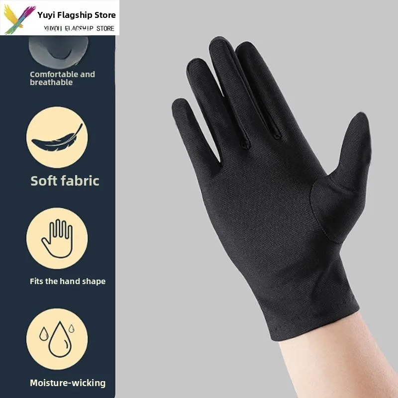 

Elegant Thin Black White Elastic Gloves for Wedding Celebration Men Women Luxury Jewelry Accessories Hotel Restaurant Security