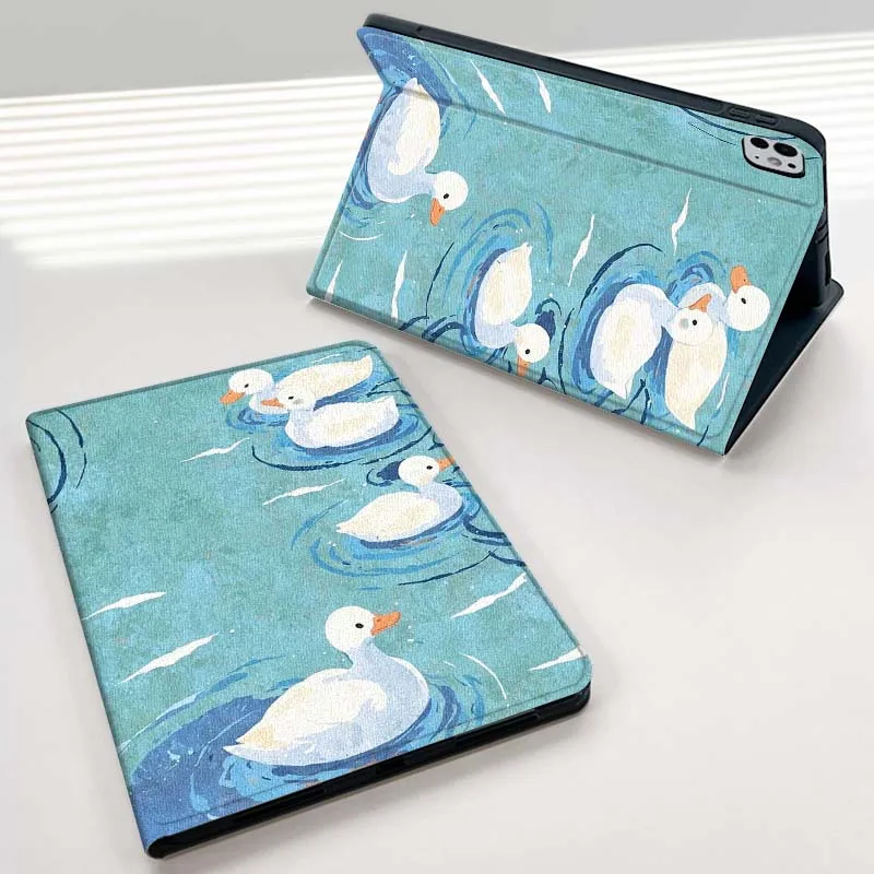 

Duck Playing In Water Pattern For iPad mini Air 1 2 3 4 5 6 7 6th 7th 9 11 13 M3 M2 gen 7.9 8.3 10.9 Inch 2025 Tablet Case