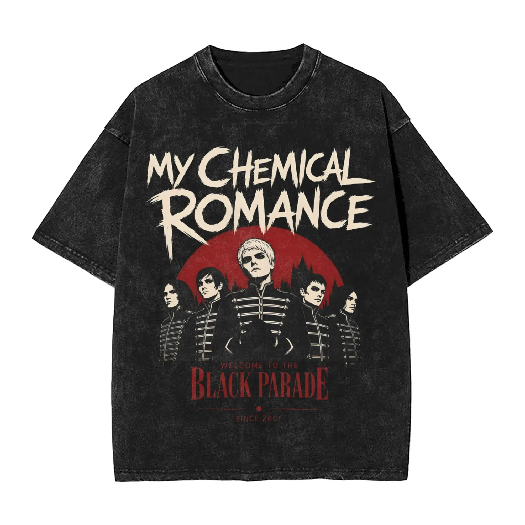 2026 The Black Parade 2026 Music My Chemical Romance mcr Washed T Shirt Outfit Oversize T-Shirt  for Men Women Tee Shirt