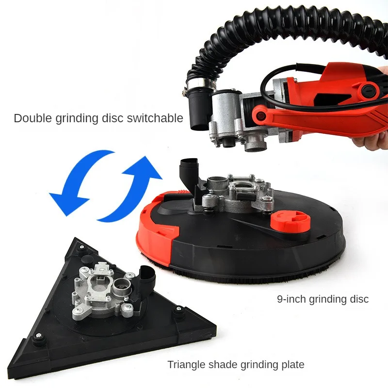 Long Pole Wall Grinding Machine Triangular Wall Inner Angle Grinder Wall Putty Polishing Machine Double Disc Sander