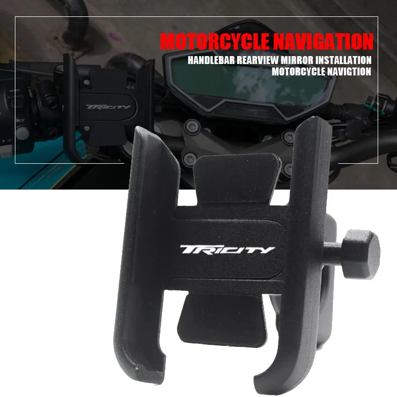 

For TRICITY 300/125 2014-2021 2020 2019 Motorcycle CNC Aluminum Alloy Rear Mirror Mobile Phone Bracket GPS Stand Holder