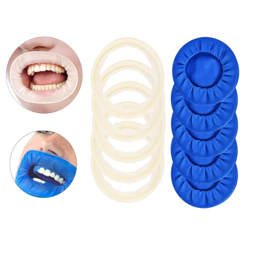 10 Uds. Abridor de boca Dental de goma, Retractores de mejillas para odontología, higiene bucal en forma de O, materiales de odontología para blanqueamiento Dental