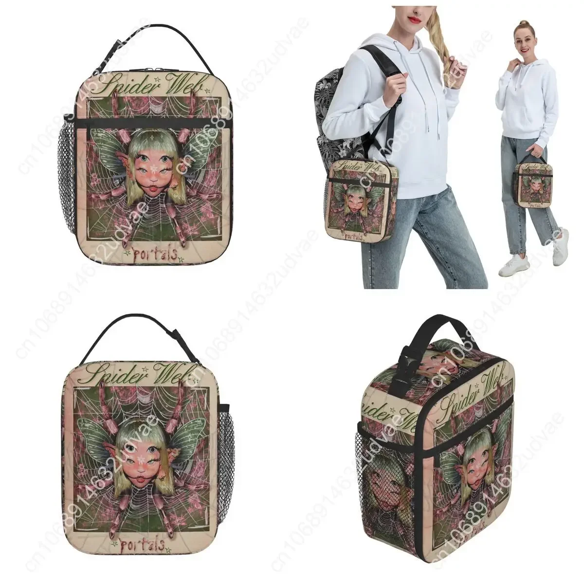 Custom Melanies Martinez Portals Thermal Insulated Lunch Bag for Office Portable Bento Box Thermal Cooler Lunch Boxes