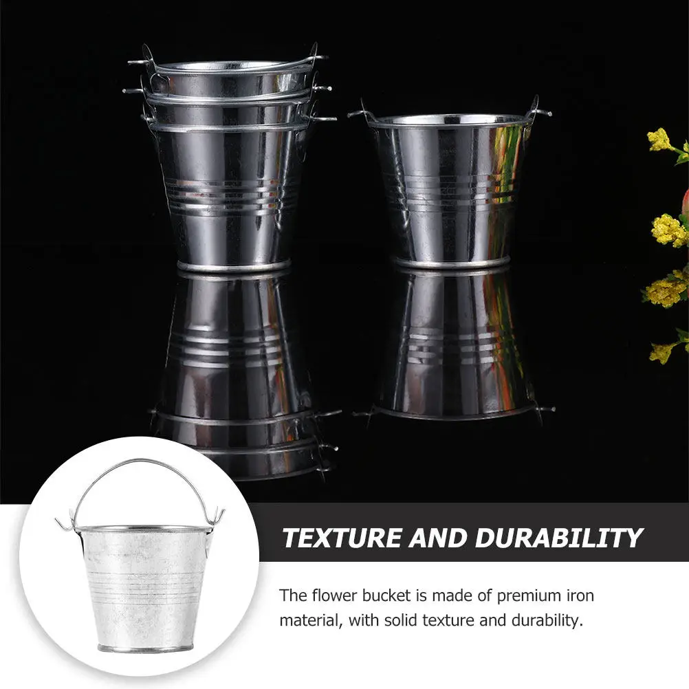 15Pcs Iron Bucket Simple Style Mini Flowerpot Compact Metal Pot for Succulents Garden Metal Bucket Photo Prop Garden Decor