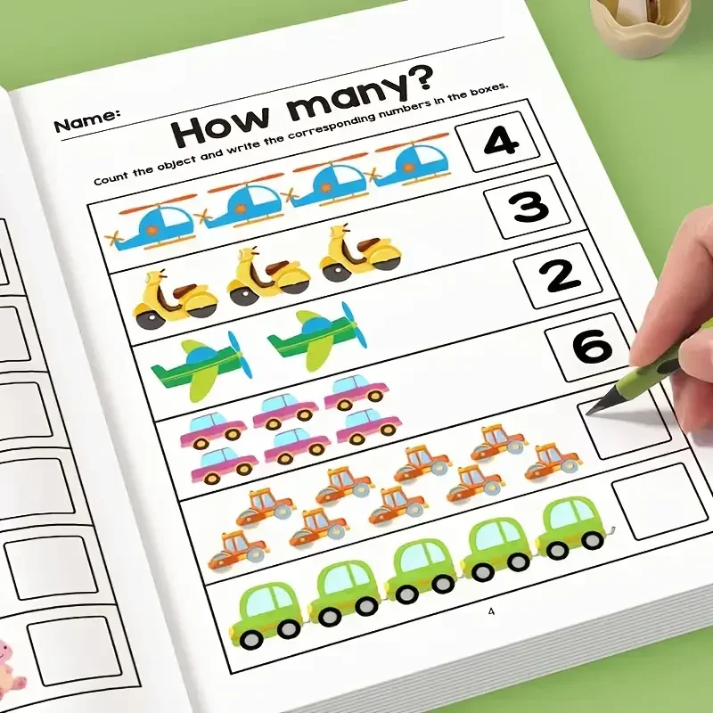 64-Page Math Workbook: & Kindergarten Number Practice Book with Tracing, Writing Activities-Interactive Early Learning Workbook