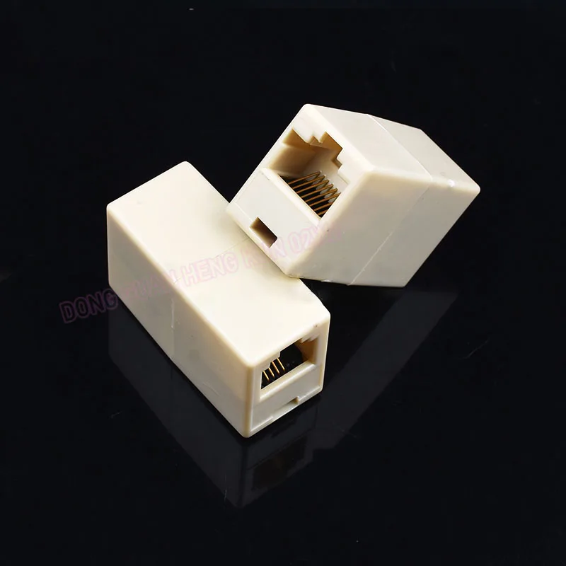 Fêmea Jack Telefone com Cabo Através Conector Cabeça, Crystal Cabeça, Line Extender, Cabeça Dupla, Rj11, 4 Núcleo, 10 Pcs