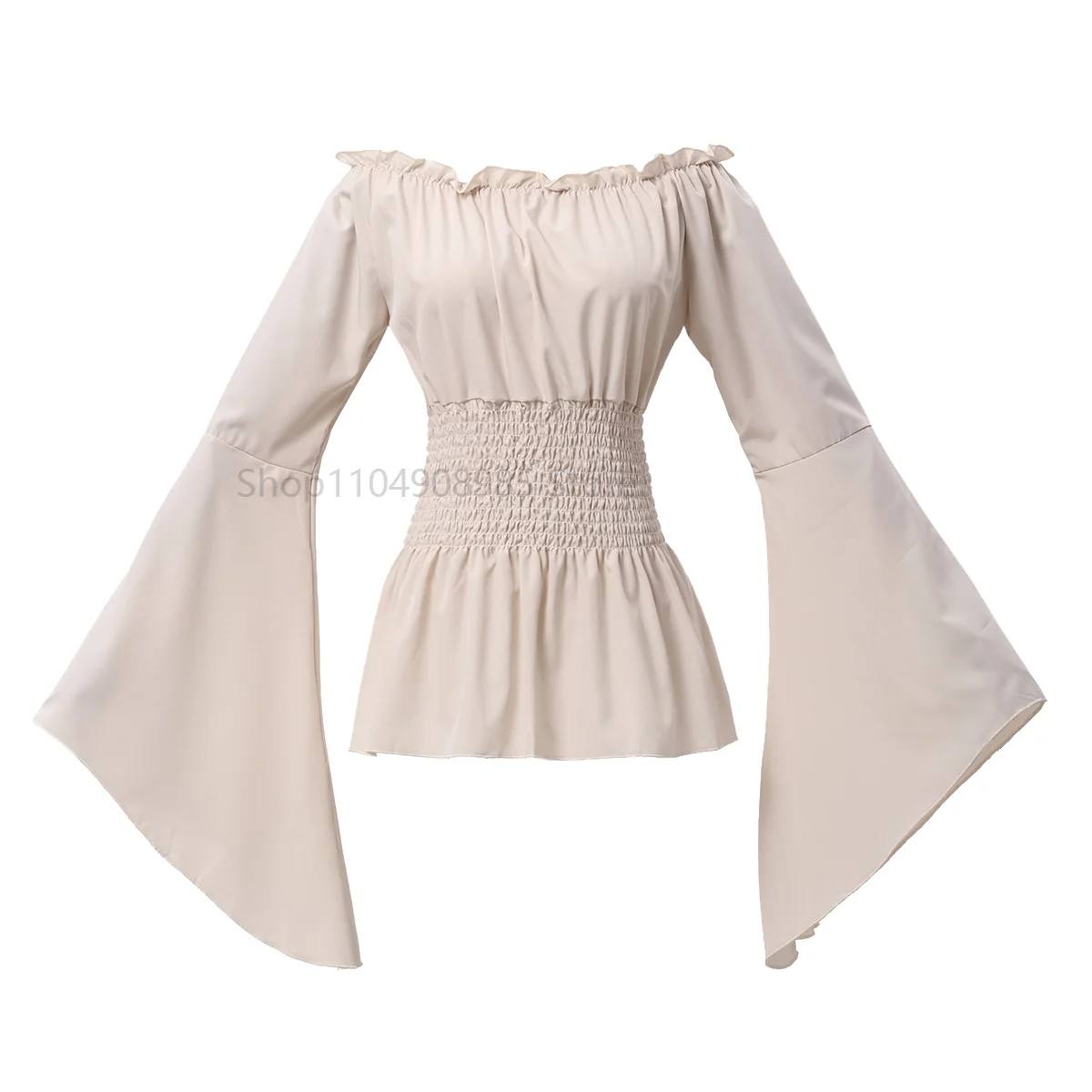 

Renaissance Blouse Peasant Women Off Shoulder Sleeves Shirt Steampunk Pirate Medieval Cosplay Costume Corset Top Vintage