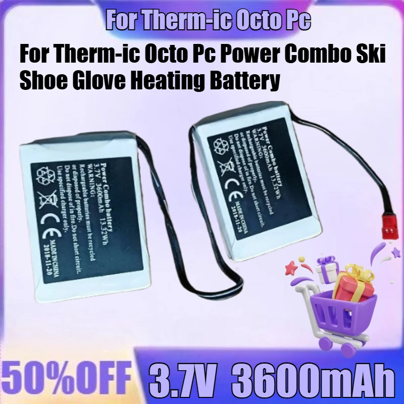 

New for Therm-ic Octo Pc 3.7V 3600mAh Power Combo Ski Shoe Glove Heating Battery High Quality Battery