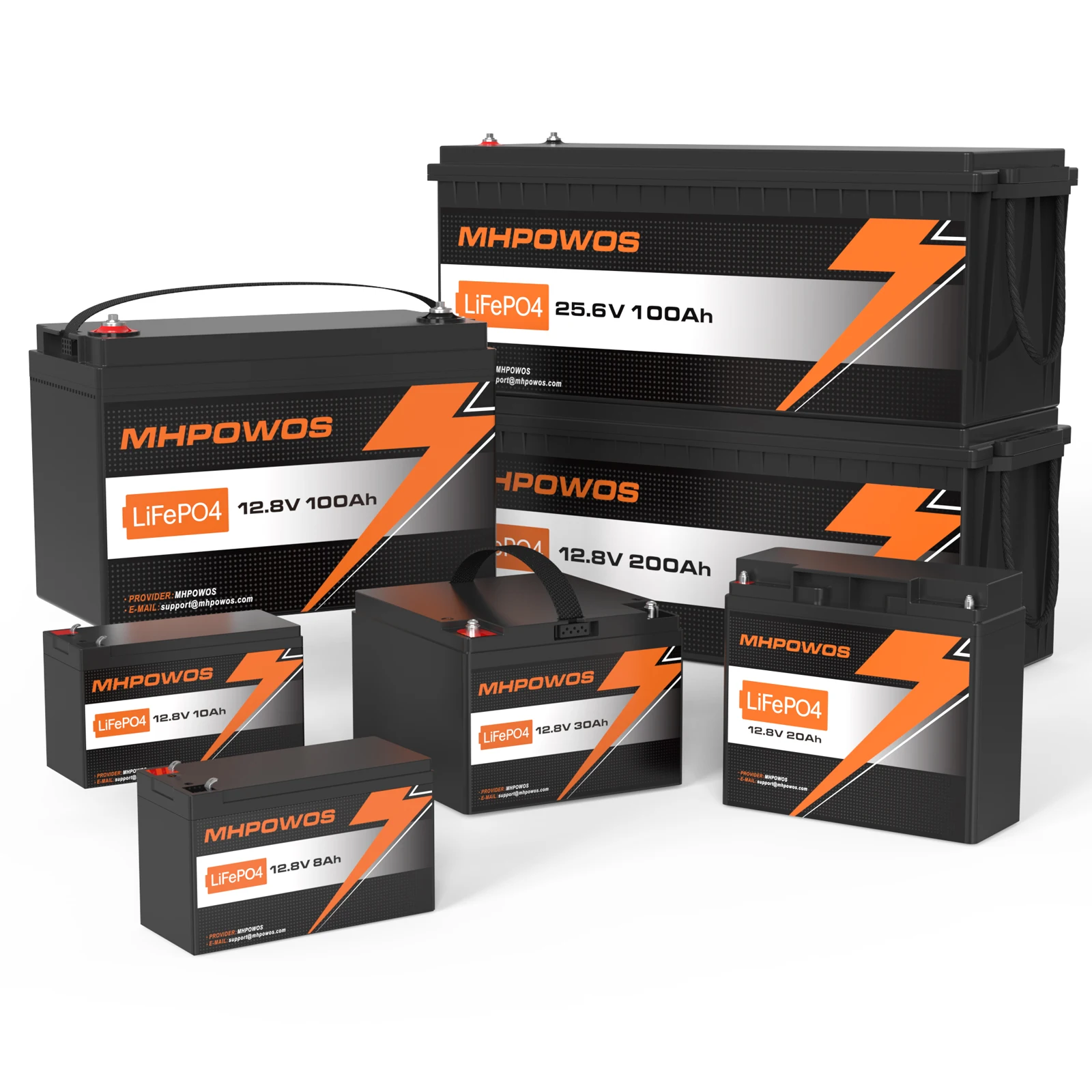 

MHPOWOS 12V 24V LiFePO4 Battery Deep Cycle Rechargeable Lithium Battery, Max.15000 Cycles Built in BMS for RV, Trolling Motor