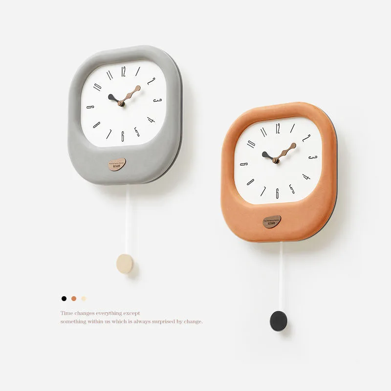 

Без удара для дома, гостиной, современные простые деревянные акриловые настенные часы для дома, креативные часы-указатель из орехового дерева, маятниковые часы ZC759
