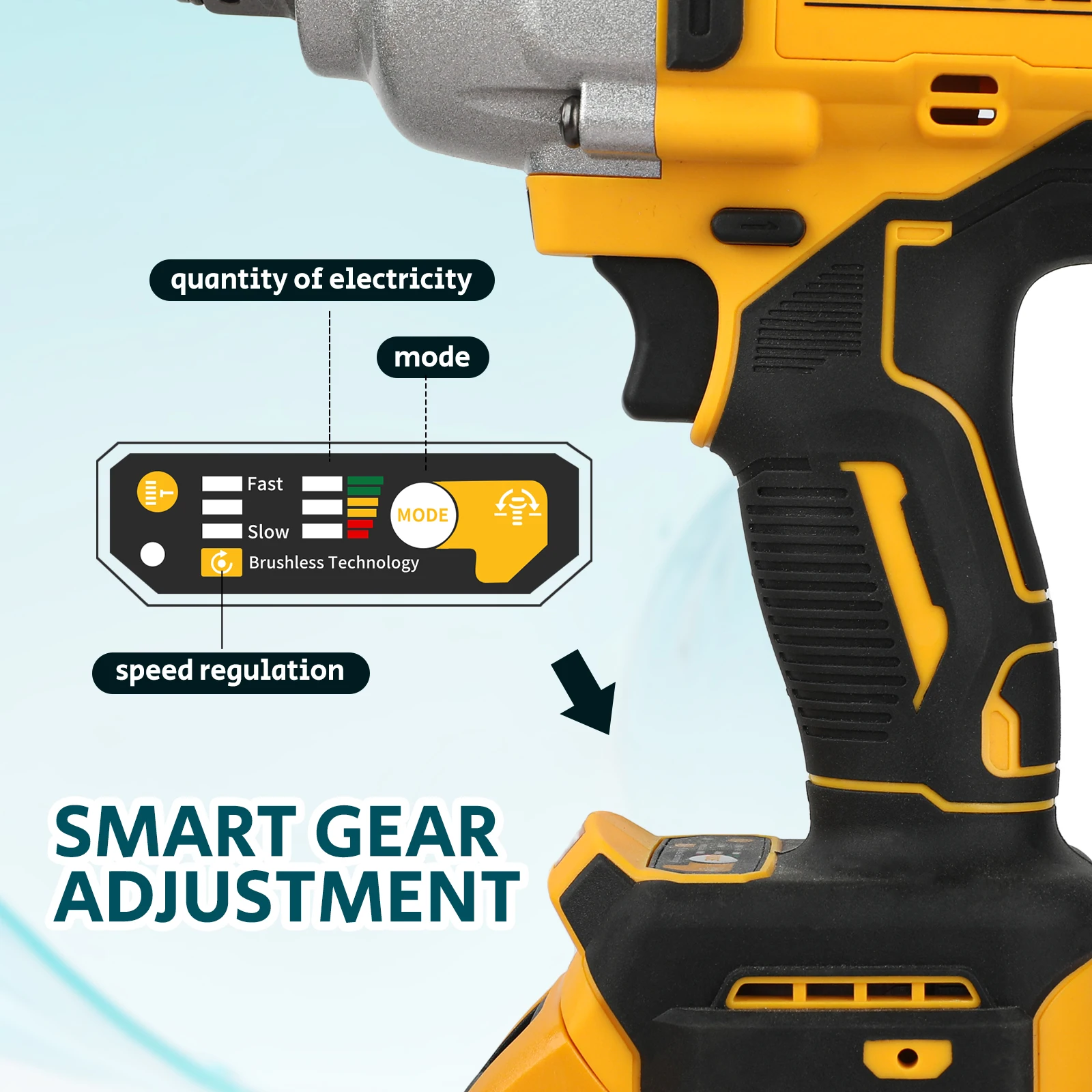 مفتاح ربط بدون فرش 1/2 بوصة عزم دوران عالي أداة طاقة لاسلكية لإصلاح/بناء تلقائي متوافق مع بطارية ديوالت 20 فولت #4