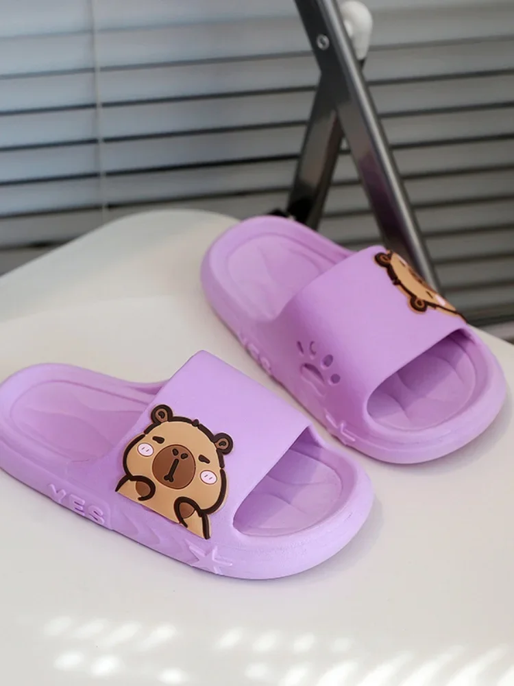 

Summer New Kids EVA Shoes Cute Cartoon Capibara Kids Slippers Open Toe Comfortable Beach Shoes Home Shoes