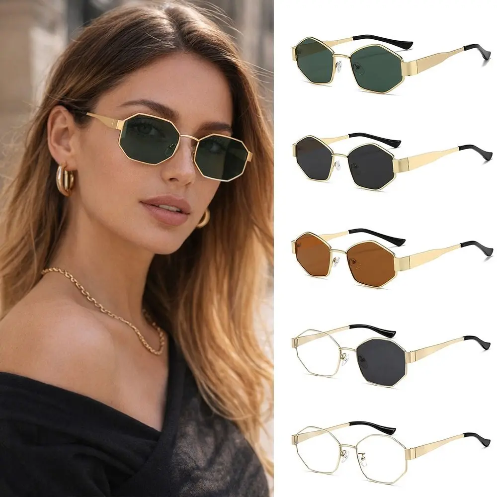 Fashion Metal Frame Rhombus Sunglasses UV400 Protection Scratch Resistant UV400 Sunglasses Women Eyewear Men