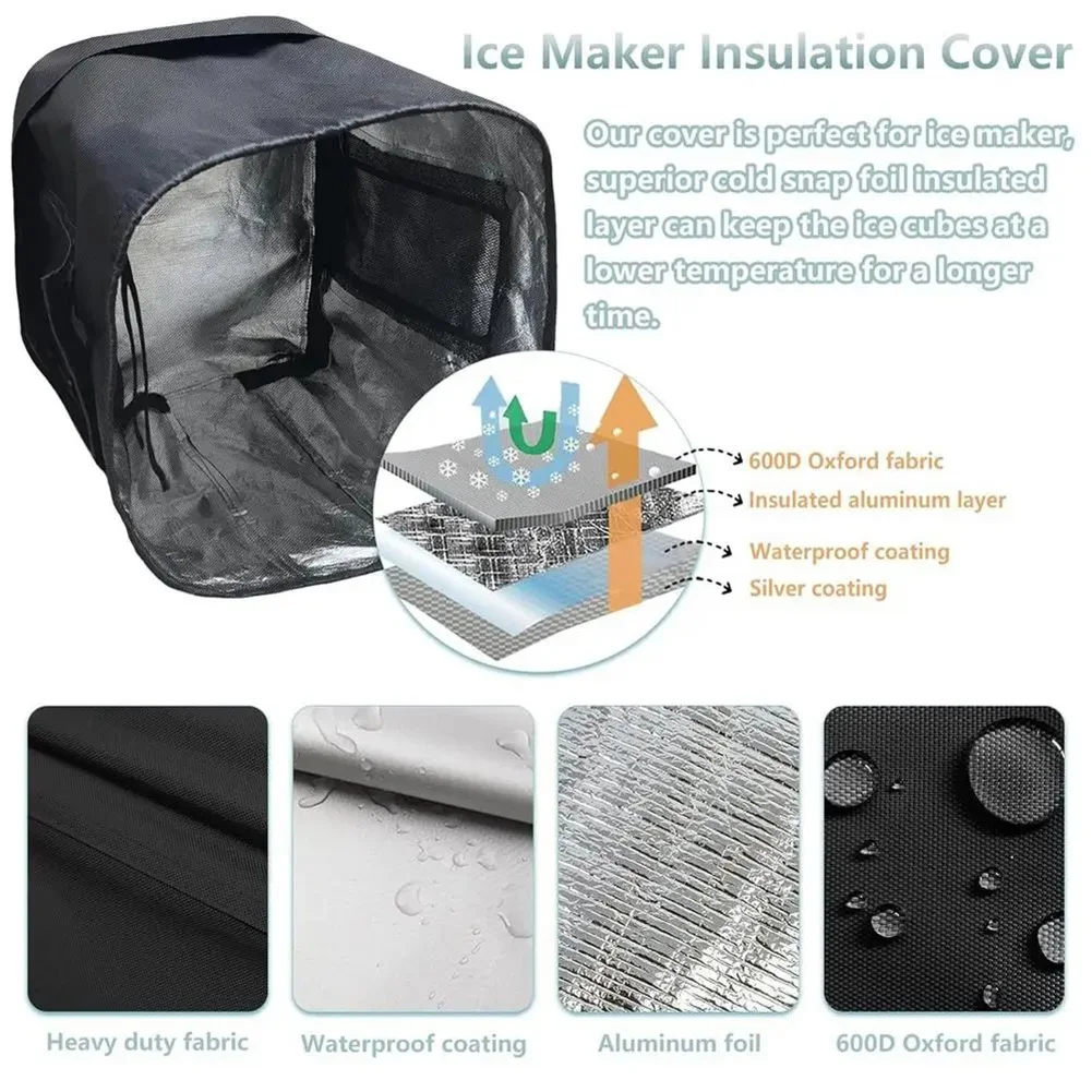 

A24R Cover For Ice Maker Heat Shield Portable Waterproof Insulation Cover For Ice Maker Ice Cubes Maker Protective Cover