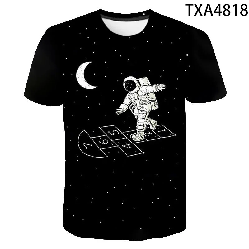 2020 Casual 3D T Shirt Men Women Children Space Astronaut Planet Explore Digital Print Cosmonaut T-shirt Cool Boy Girl Tops Tees