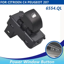 For Citroen C4 Peugeot 207 New Power Window Control Switch Window Lifter Switch Button 6554.QL 6490.HQ 6554.HJ 9651465677
