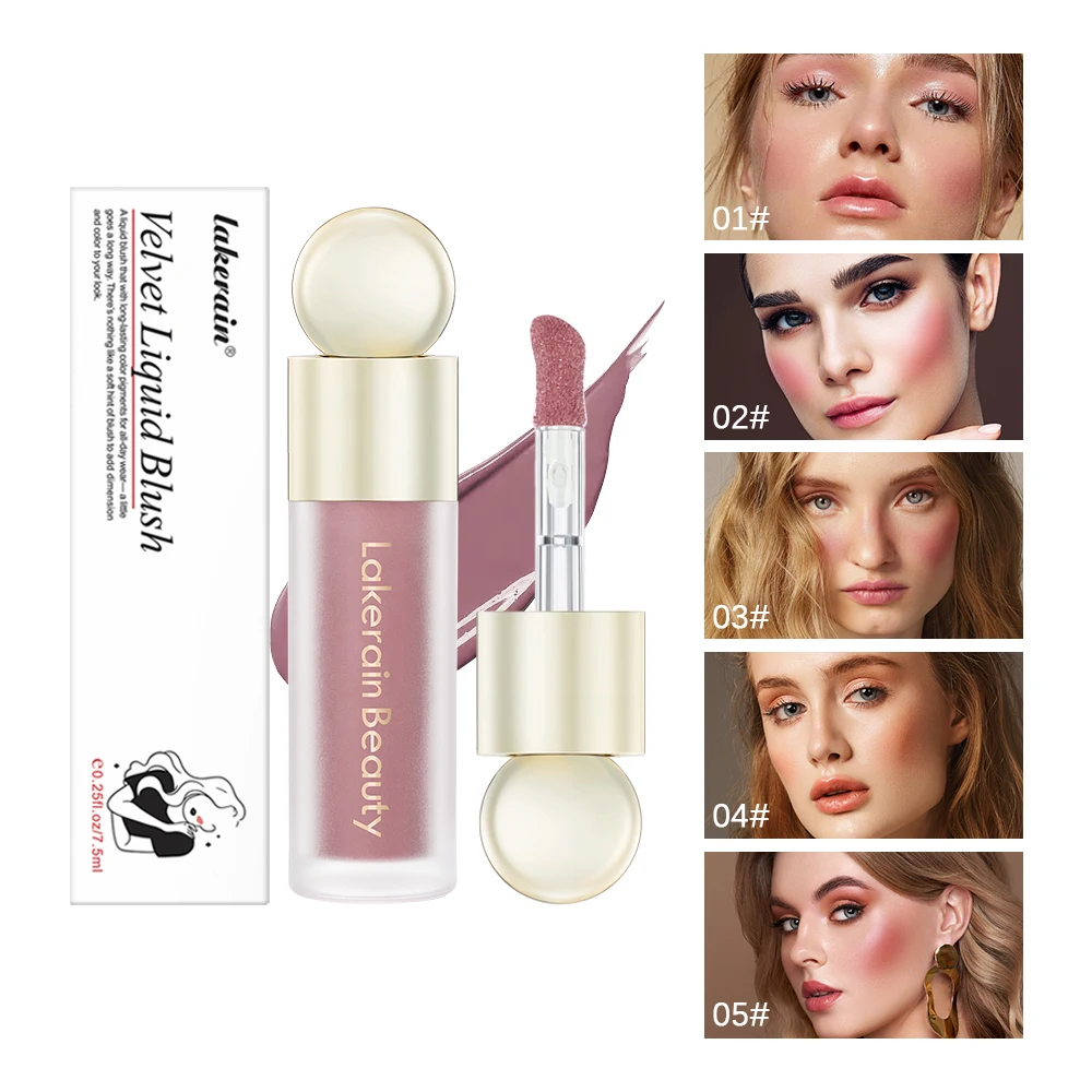 Blush líquido fosco 7.5ml veludo blush laranja pêssego pigmento facial beleza duradoura natural bochecha matiz creme à prova dwaterproof água blush