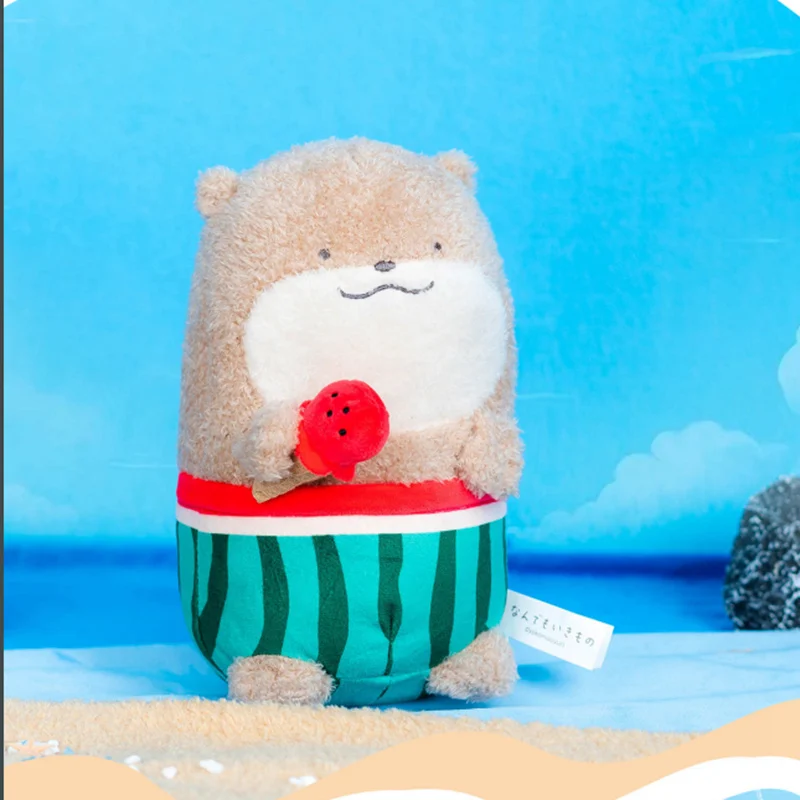 Originale Anime Beach Piccoli animali giocattoli di peluche farciti Cartoon Volpe Lontra Salamander Doll Kawaii Desktop Decor Regalo di compleanno per bambini