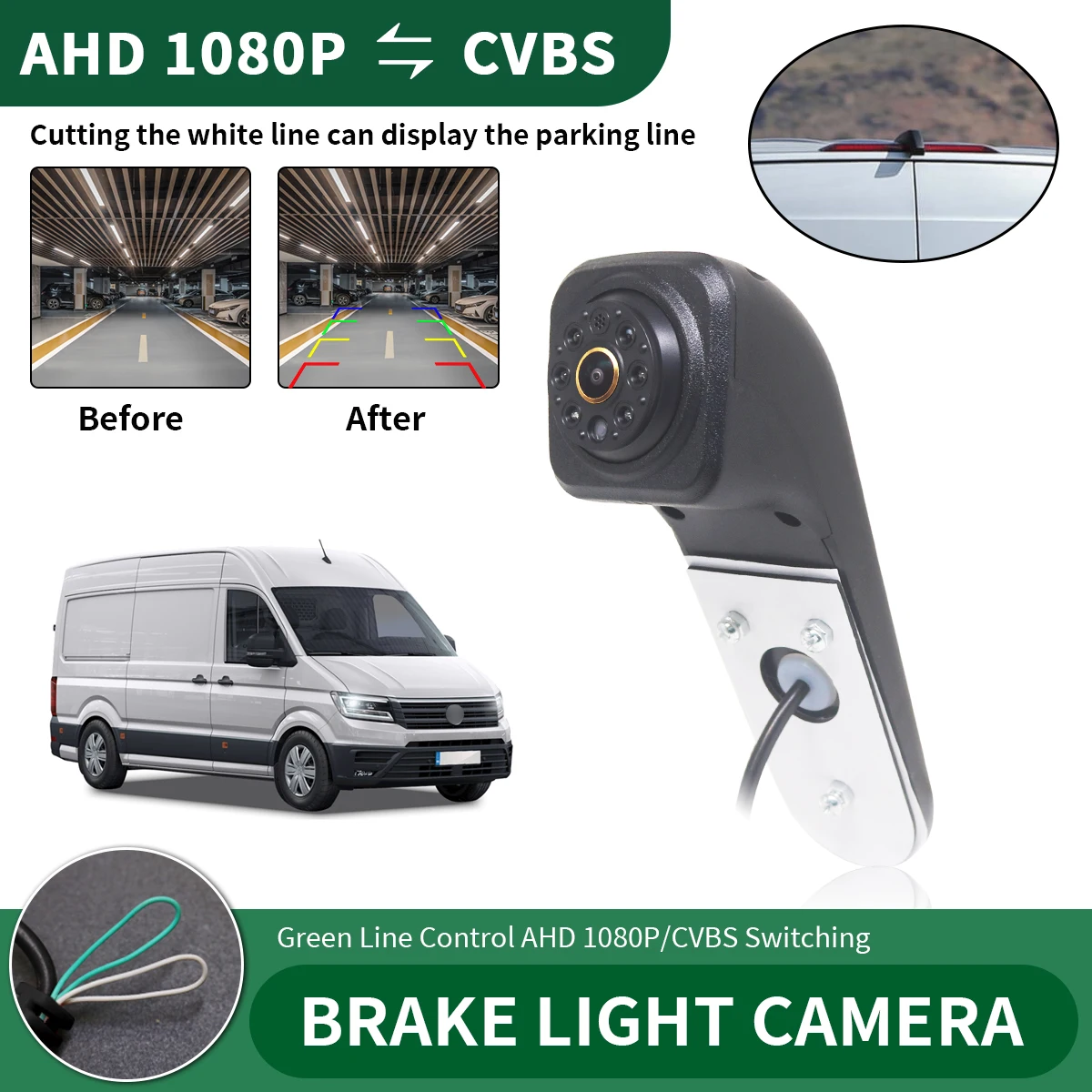AHD 1080P Car Brake Light Rear View Camera For Volkswagen VW Crafter Van (2017-Present) IR Night Vision Backup Camera