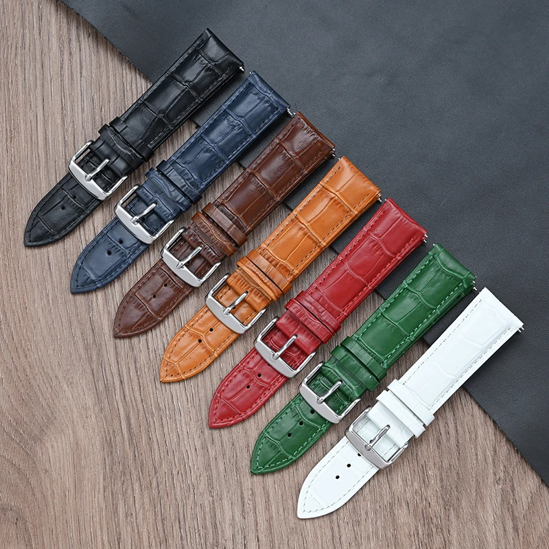Echtes Leder Uhrenarmband 12/13/14/15/16/17/18/19/20/21/22/23/24/26 mm Schnellverschluss Herren Damen Universal Rindsleder Armband – Detail 2