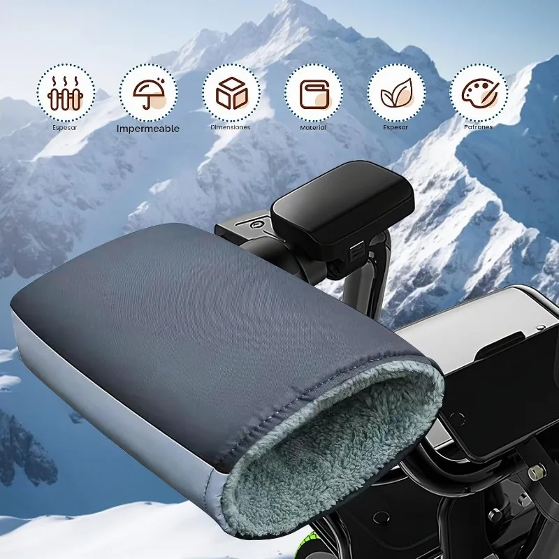 Reflective Strip Universal Winter Motorcycle Handlebar Muffs Warm Handle Bar Cover Gloves for Motorbikes Scooters Riding