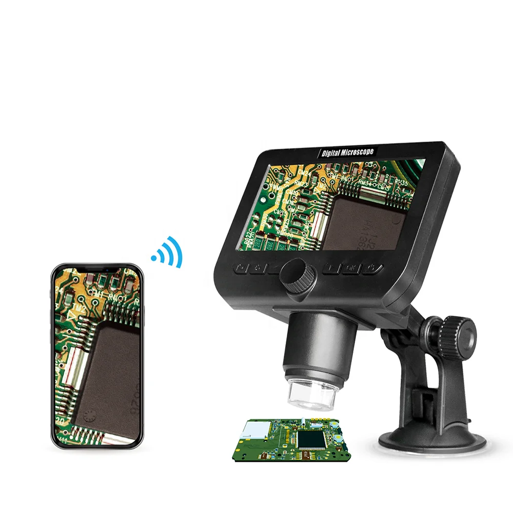 

1000X Magnification 4.3 Inch HD LCD Screen Wifi Wireless Digital Microscope With Sucker Bracket