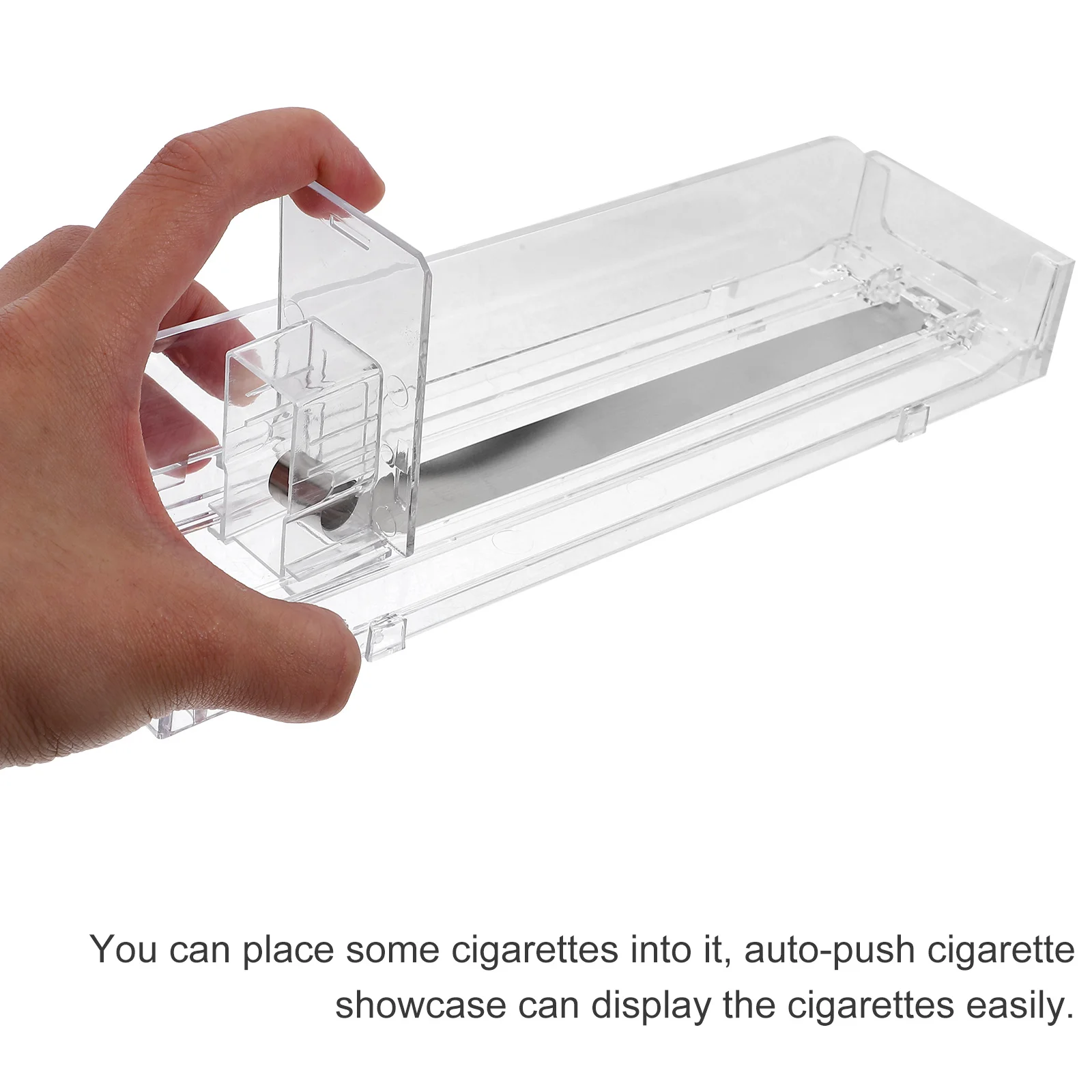 

2pcs Automatic Pusher Display Case Clear Plastic Cigar Holder Rack For Shop Store Use Cigarette Dispenser Showcase Auto-Push