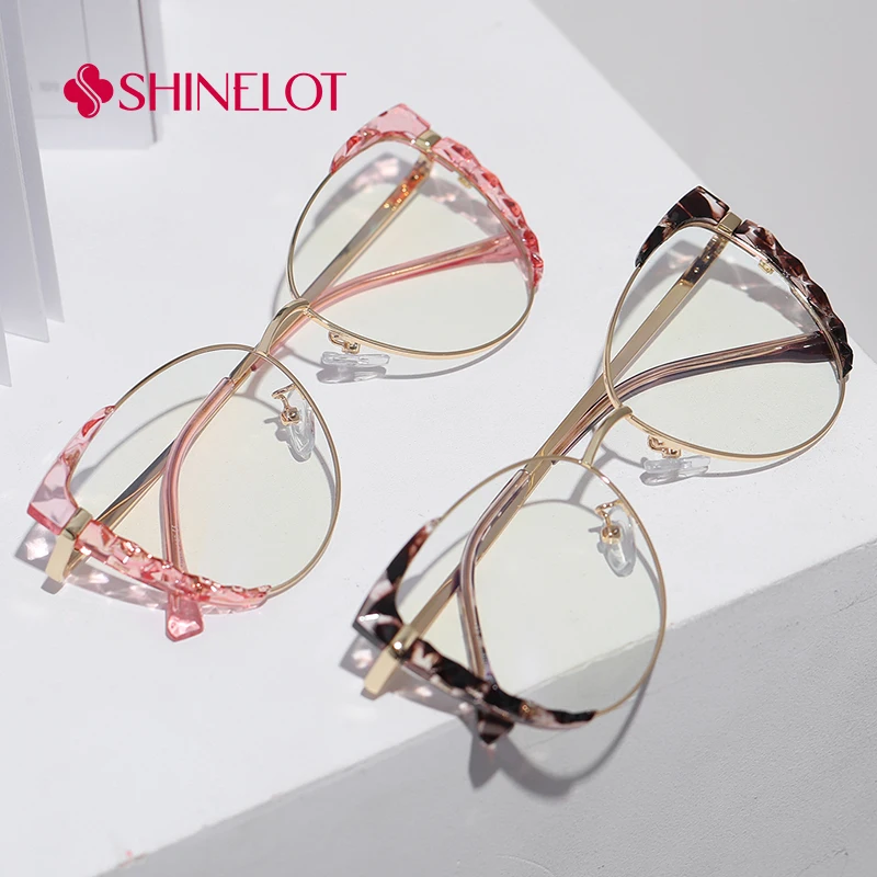 

91510 High Quality Women Cat Eye Eyeglasses Frame Youth Style Design Oriented Eyewear Female Eye Protection Glasses