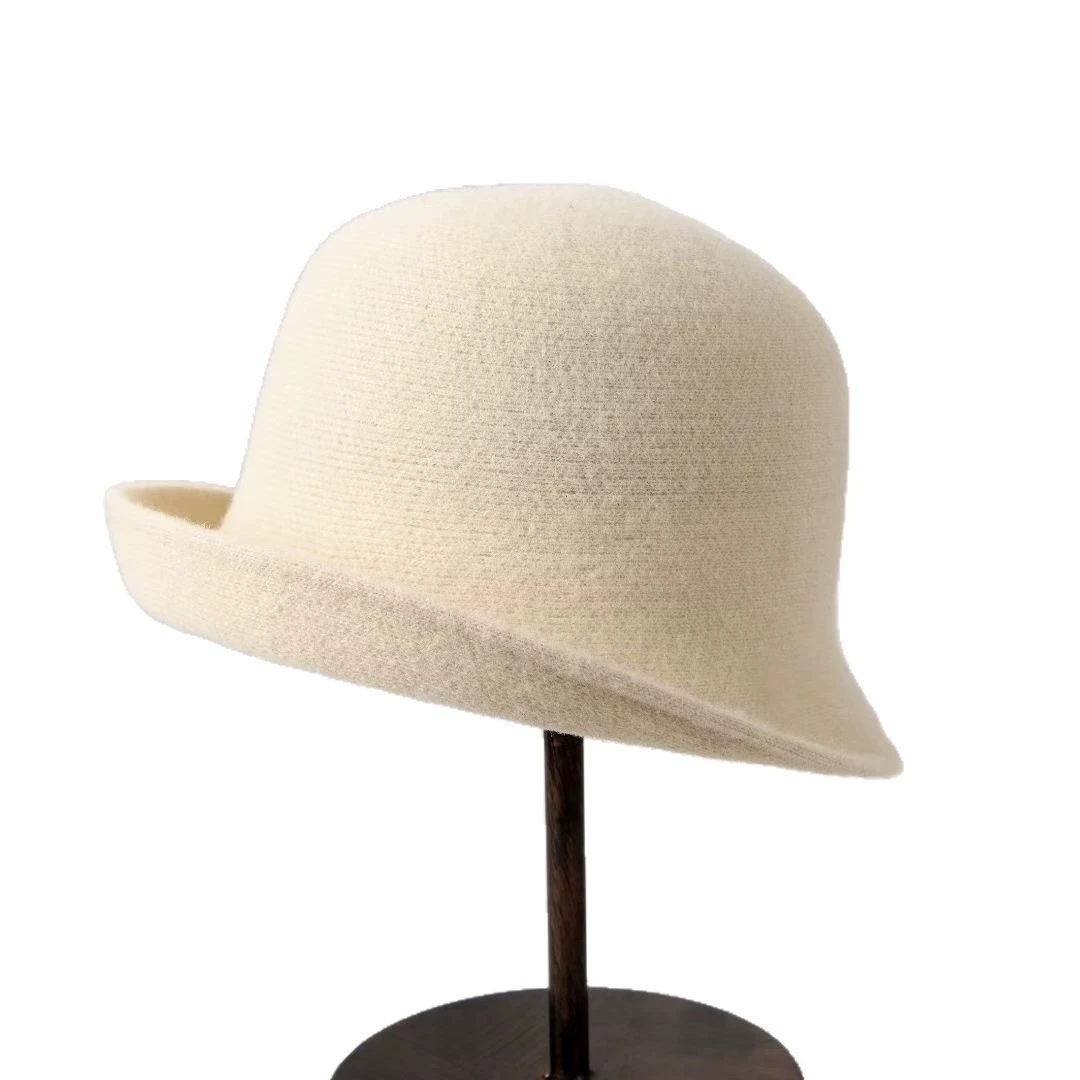 Neuer Fischerhut für Mütter im britischen Stil mit gerollter Krempe für Damen. Vielseitiger Hut mit kurzer Krempe und stilvollem Look – Detail 4